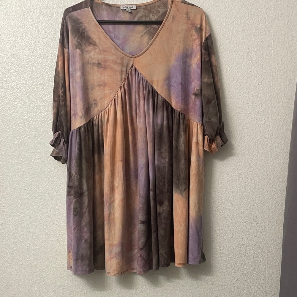 White Birch Tie-Dye V-Neck Tunic